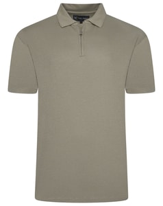 KAM 1/4 Zip Up Strukturiertes Polo Laurel Oak